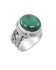 Malachite 925 Sterling Silver Handcrafted Silver Ring