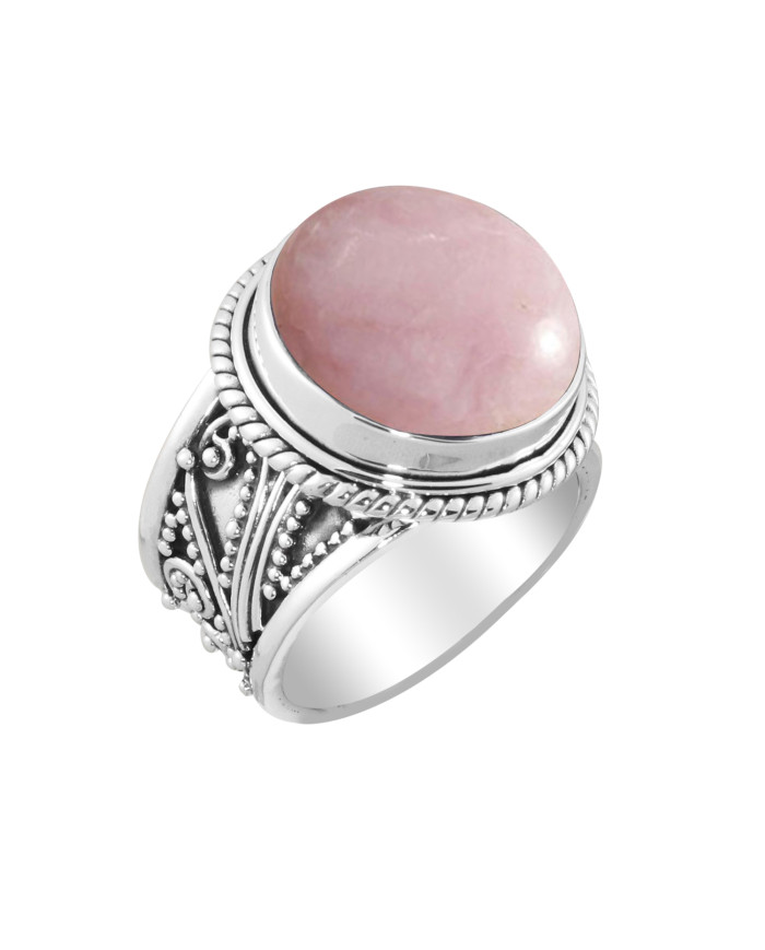 Pink Opal 925 Sterling Silver Handcrafted Ring