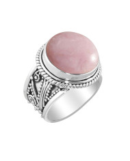 Pink Opal 925 Sterling Silver Handcrafted Ring
