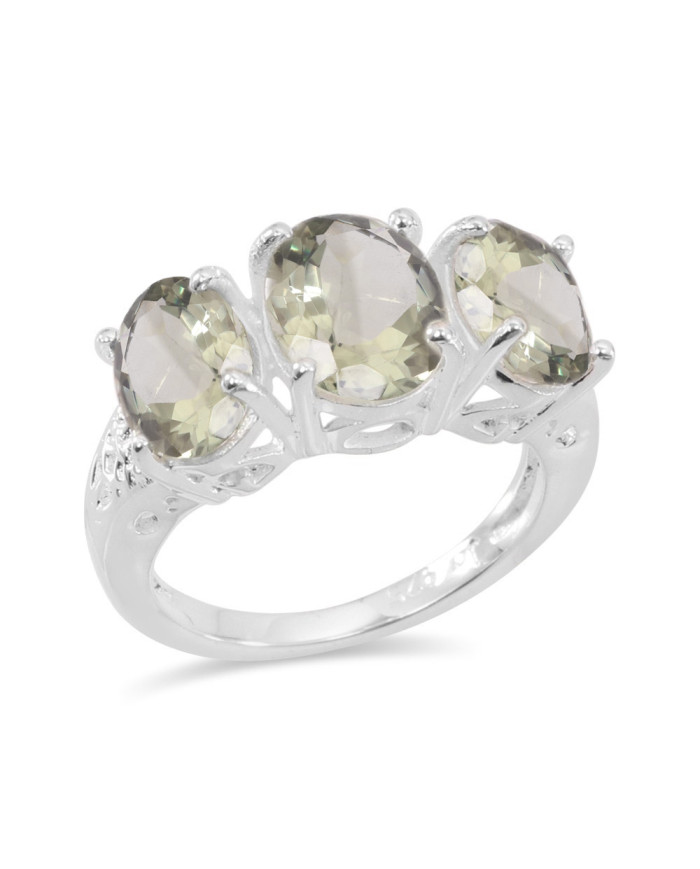 Green Amethyst 925 Sterling Silver Ring