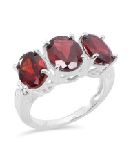 Garnet 925 Sterling Silver Ring January Birthstone Ring