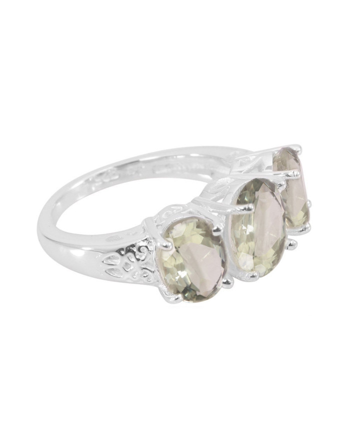Green Amethyst 925 Sterling Silver Ring