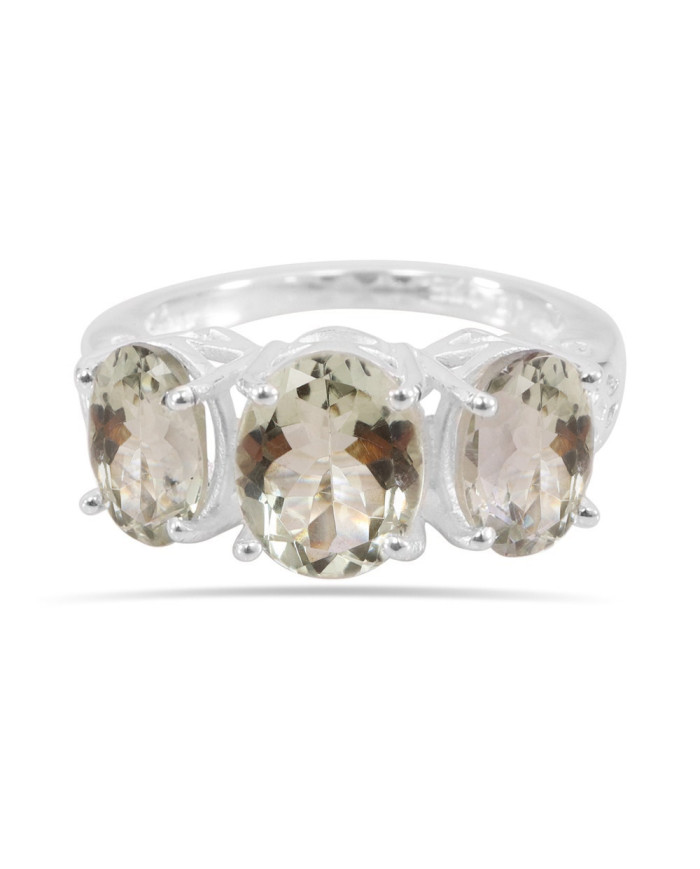 Green Amethyst 925 Sterling Silver Ring