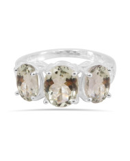 Green Amethyst 925 Sterling Silver Ring