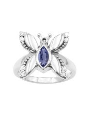 Iolite Ring Butterfly Design Ring 925 Sterling Silver Ring