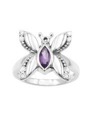 Butterfly Design Amethyst 925 Sterling Silver Ring