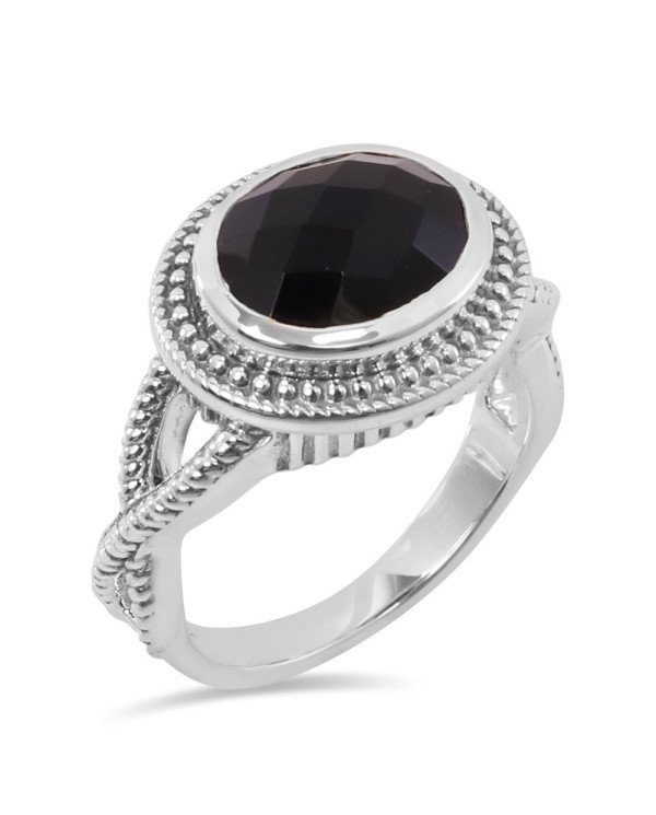 Black Onyx Gemstone Ring Handcrafted Ring 925 Sterling Silver Ring