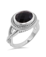Black Onyx Gemstone Ring Handcrafted Ring 925 Sterling Silver Ring