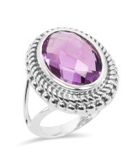 Amethyst 925 Sterling Silver Febuary Birthstone Ring