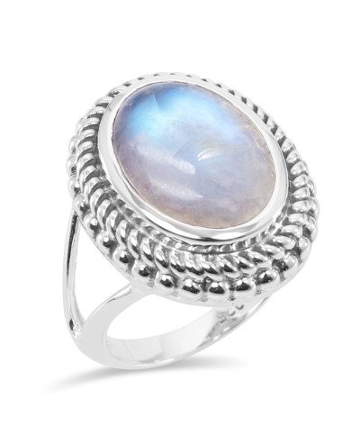 Rainbow Moonstone 925 Sterling Silver June Birthstone Ring