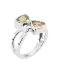 Peridot Citrine 925 Sterling Silver Ring