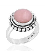 Pink Opal 925 Sterling Silver October Birthstone Ring