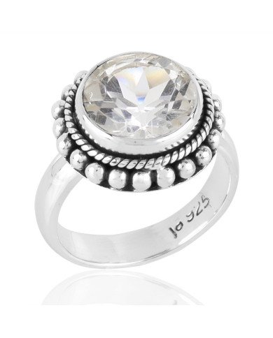 Crystal Quartz 925 Sterling Silver Ring