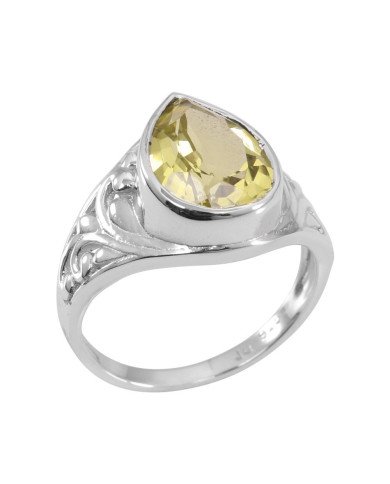 Lemon Quartz 925 Sterling Silver Ring