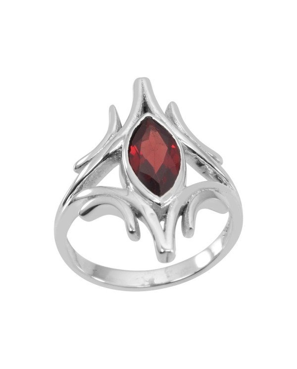 Garnet 925 Sterling Silver Ring January Birthstone Ring