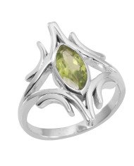 Peridot 925 Sterling Silver August Birthstone Ring