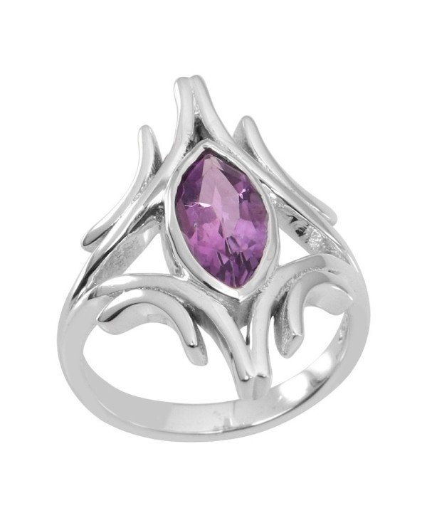 Amethyst 925 Sterling Silver Handcrafted Silver Ring