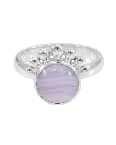 925 Sterling Silver Blue Lace Agate Ring