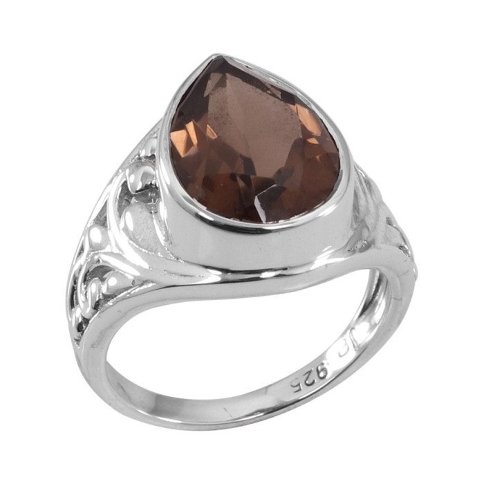 Smoky Quartz 925 Sterling Silver Ring