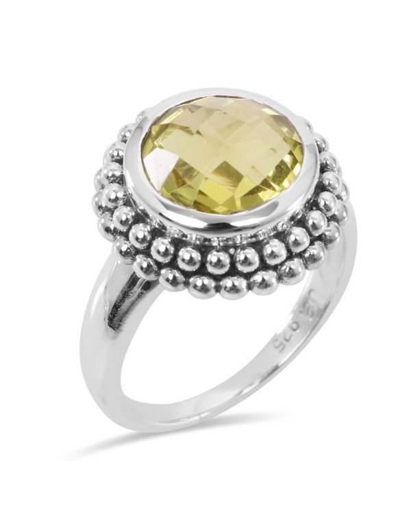 925 Sterling Silver Lemon Quartz Handmade Ring