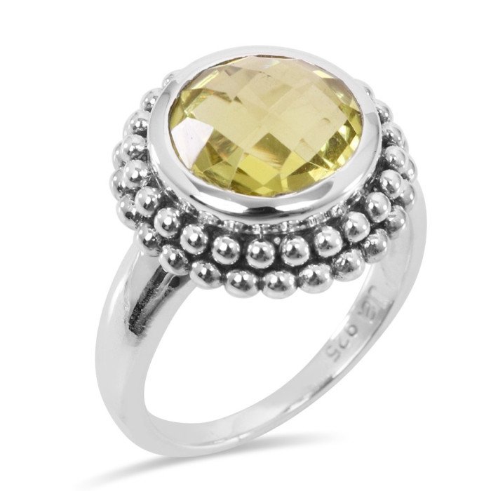 925 Sterling Silver Lemon Quartz Handmade Ring