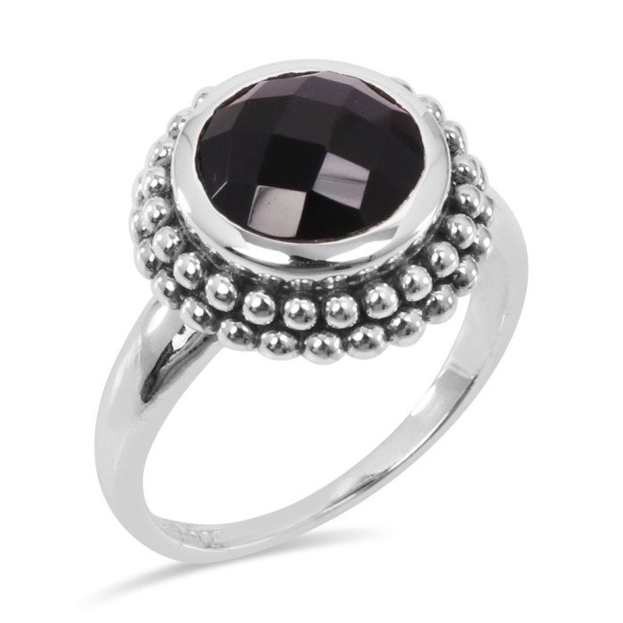 Black Onyx 925 Sterling Silver Classic Solitaire Ring