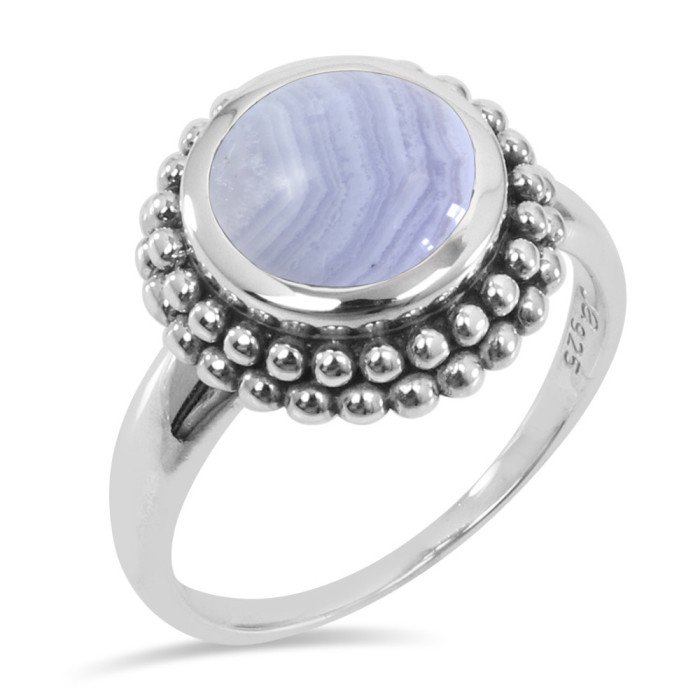 Blue Lace Agate 925 Sterling Silver Ring