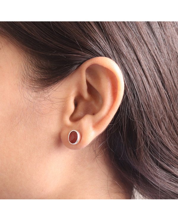 Red Onyx Studs 925 sterling Silver Studs Light Weight Studs