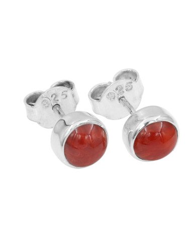 Coral Studs 925 sterling Silver Studs Light Weight Studs