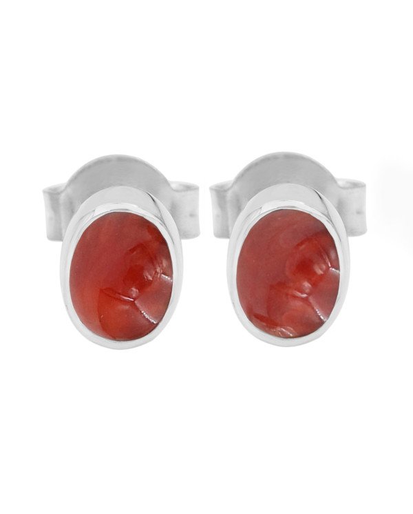 Coral Studs 925 sterling Silver Studs Light Weight Studs