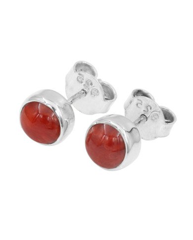 Coral Studs 925 sterling Silver Studs Light Weight Studs