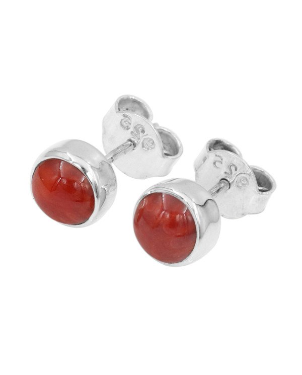Coral Studs 925 sterling Silver Studs Light Weight Studs