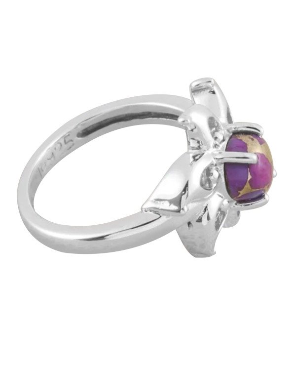 Purple Copper Turquoise Ring 925 Sterling Silver Gemstone Ring