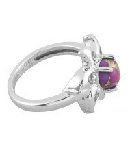 Purple Copper Turquoise Ring 925 Sterling Silver Gemstone Ring