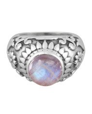 Rainbow Moonstone Gemstone 925 Solid Sterling Silver Designer Ring