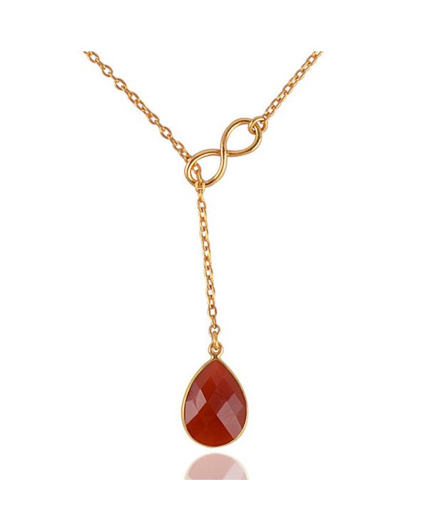 Red Onyx Necklace Gold Vermeil Necklace 925 Solid Silver Necklace