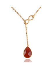 Red Onyx Necklace Gold Vermeil Necklace 925 Solid Silver Necklace