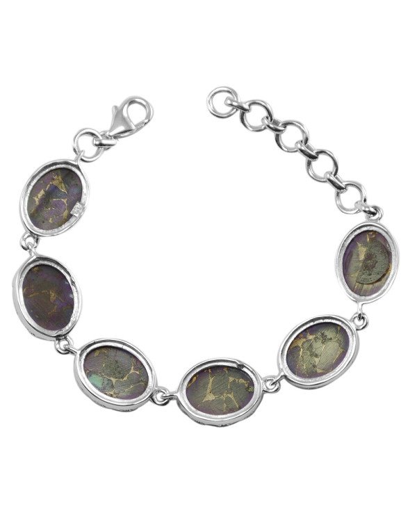 Purple Copper Turquoise Bracelet Handmade Bracelet 925 Sterling Silver Bracelet