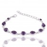 Womens Bracelets Amethyst and Solid Silver Beautiful Bracelet