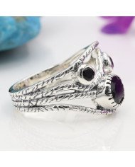 Black Onyx gem ring 925 sterling silver ring solitaire silver ring.