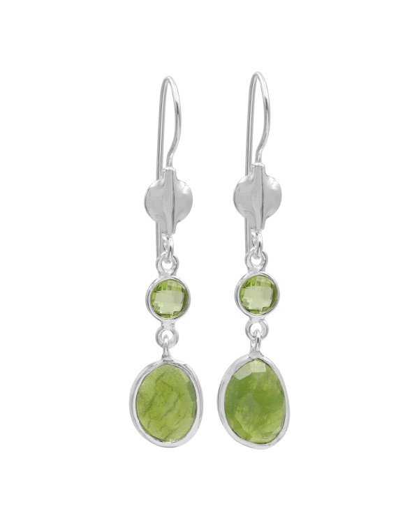 August Birthstone Earrings 925 Sterling Silver Earrings Peridot Earrings