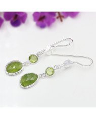 August Birthstone Earrings 925 Sterling Silver Earrings Peridot Earrings