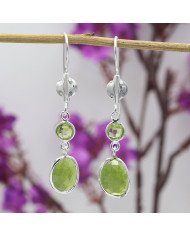 August Birthstone Earrings 925 Sterling Silver Earrings Peridot Earrings