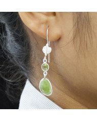 August Birthstone Earrings 925 Sterling Silver Earrings Peridot Earrings