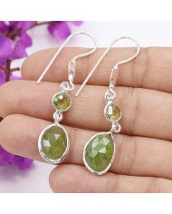 August Birthstone Earrings 925 Sterling Silver Earrings Peridot Earrings