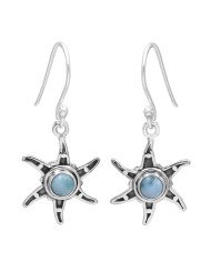 Larimar Earrings Dangle drop Earrings 925 Sterling Silver Earrings