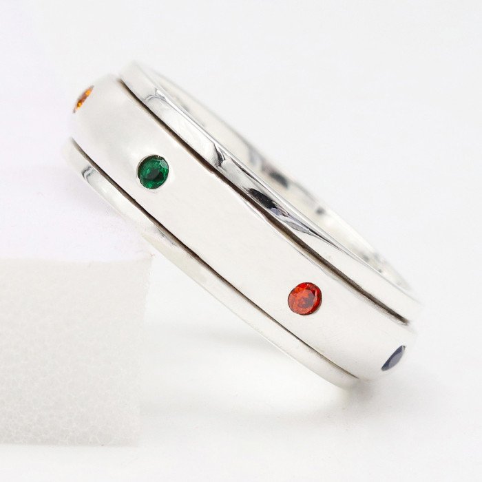 Sterling Silver Spinner Handmade Silver Meditation Anxiety Ring
