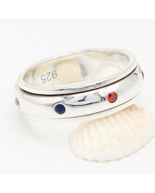 Sterling Silver Spinner Handmade Silver Meditation Anxiety Ring