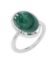 Malachite gem ring 925 sterling silver ring solitaire silver ring.