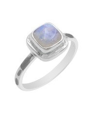 Elegant 925 Sterling Silver Rainbow Moonstone Oval Cut Statement Ring for Her